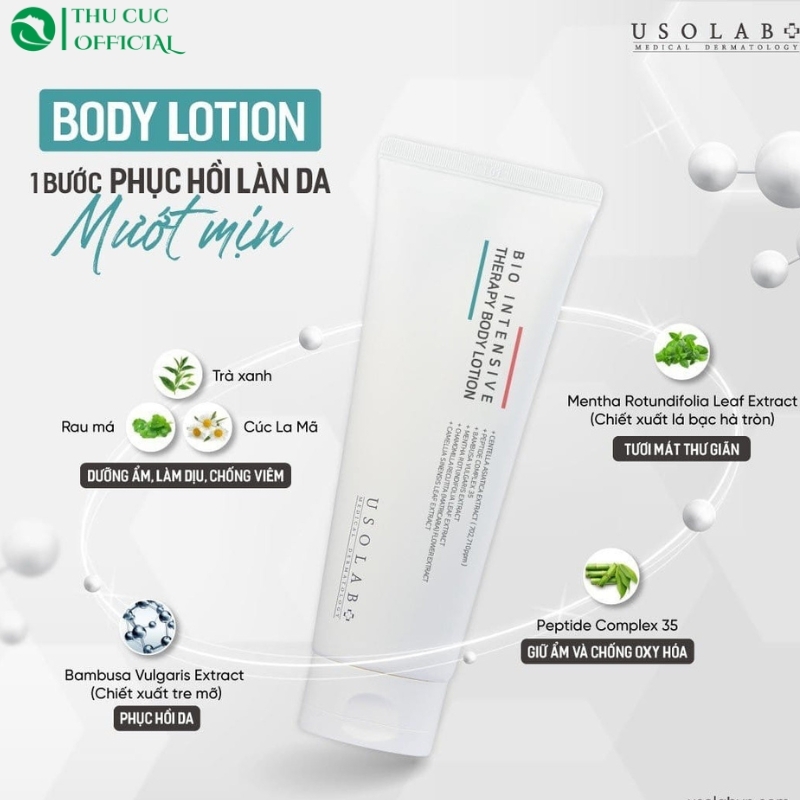 Kem dưỡng ẩm toàn thân Usolab Bio Intensive Body Therapy Lotion 250ml