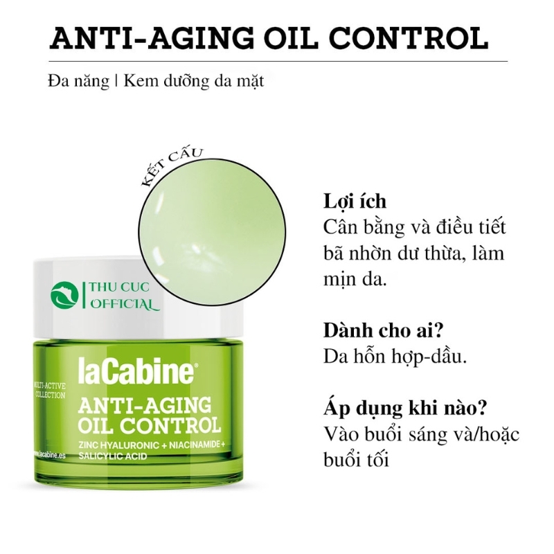 Kem dưỡng LaCabine anti-aging oil control Cream - Kiềm dầu, chống lão hóa