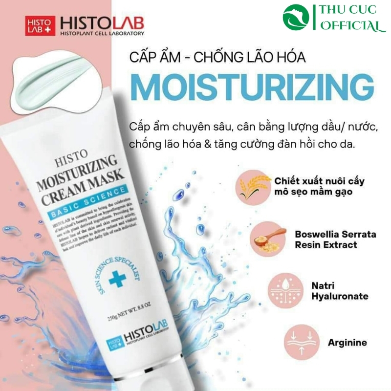 Mặt nạ kem dưỡng ẩm Histolab Moisturizing Cream Mask 250g