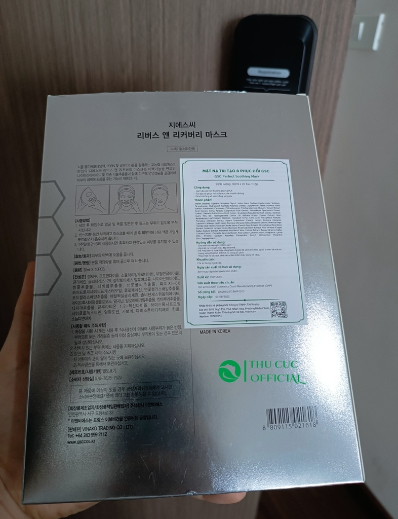Mặt nạ GSC Rebirth & Recovery Mask - Phục hồi, làm dịu da - Hộp 10 miếng
