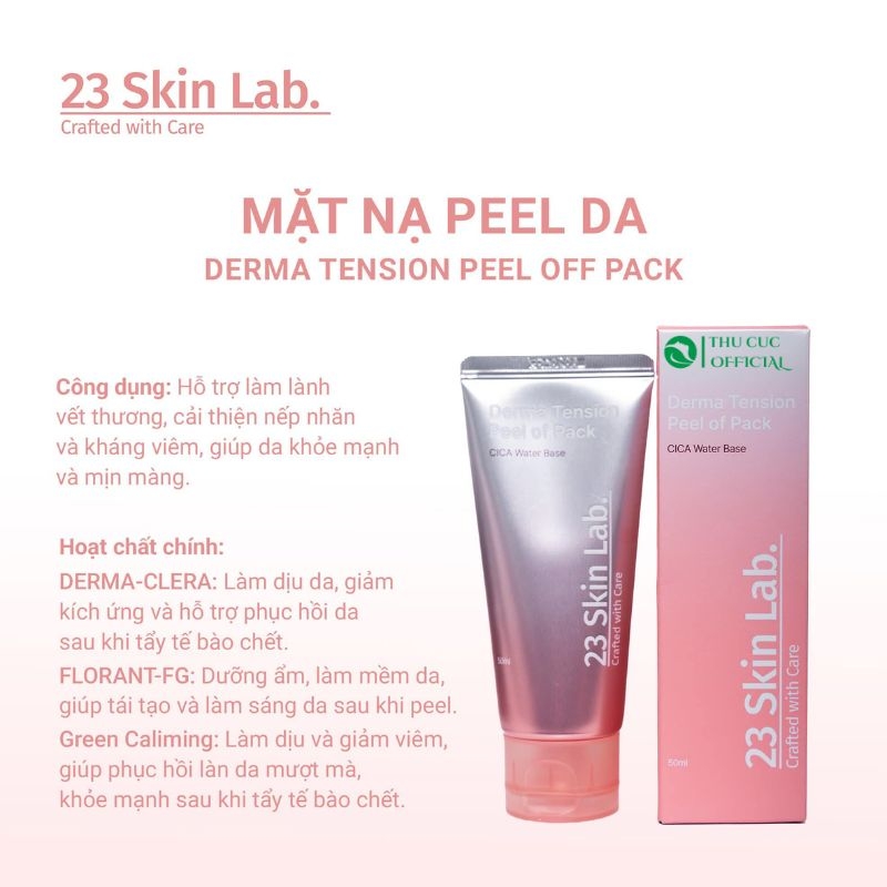 Mặt nạ thủy tinh 23 skinlab Derma Tension Peel Off Pack 50ml