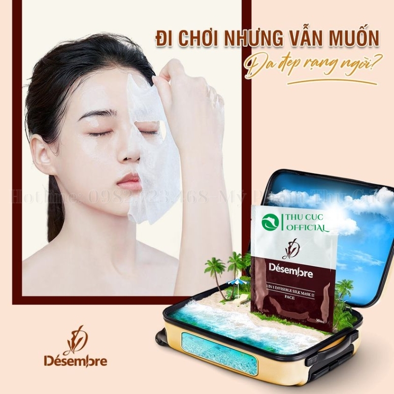 Mặt nạ tơ tằm Desembre 3in1 Invisible Silk Mask III (10 miếng)