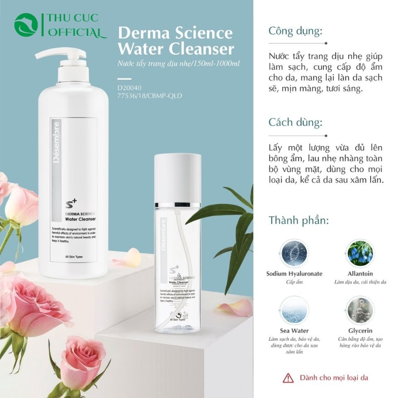 Nước tẩy trang làm sạch Désembre Derma Science Water Cleanser Hàn Quốc
