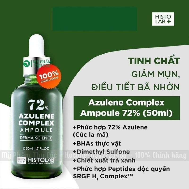 Serum Histolab Azulene Complex Ampoule 72% - Giảm viêm, kiềm dầu, sạch mụn