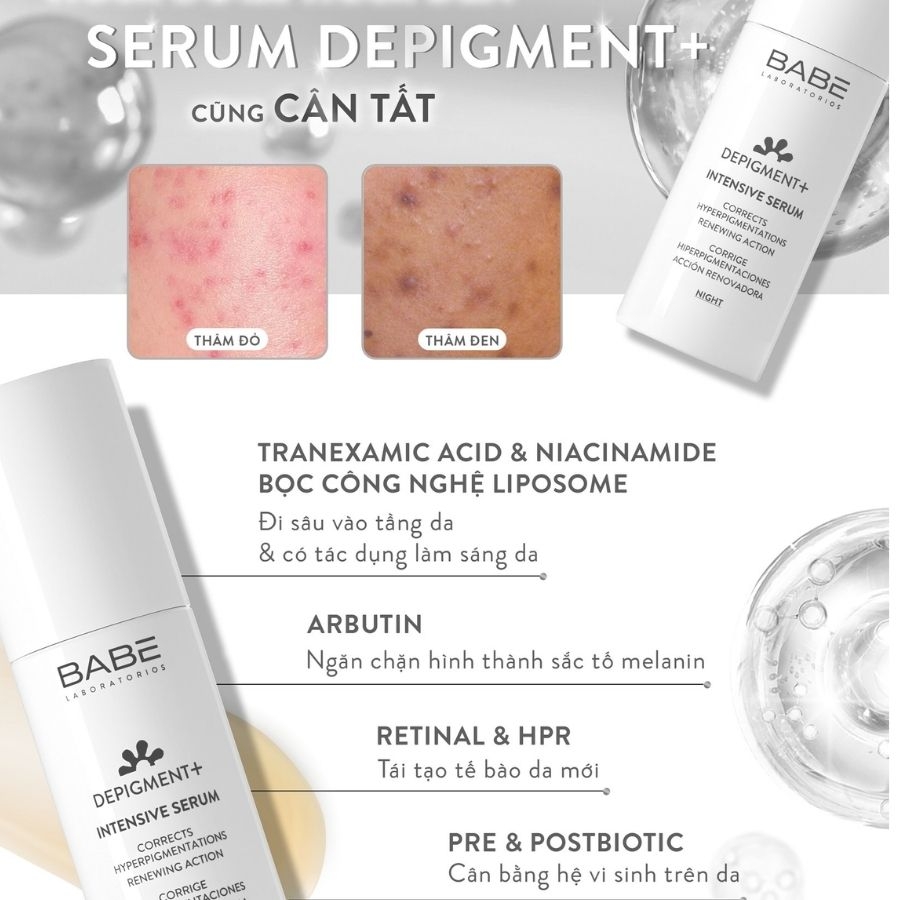 Serum Dưỡng Sáng và Làm Mờ Vết Thâm Nám BABE DEPIGMENT+ Intensive Serum