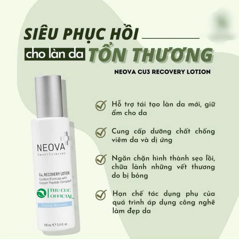 Sữa dưỡng phục hồi da Neova Cu3 Recovery Lotion 100ml - làm dịu da