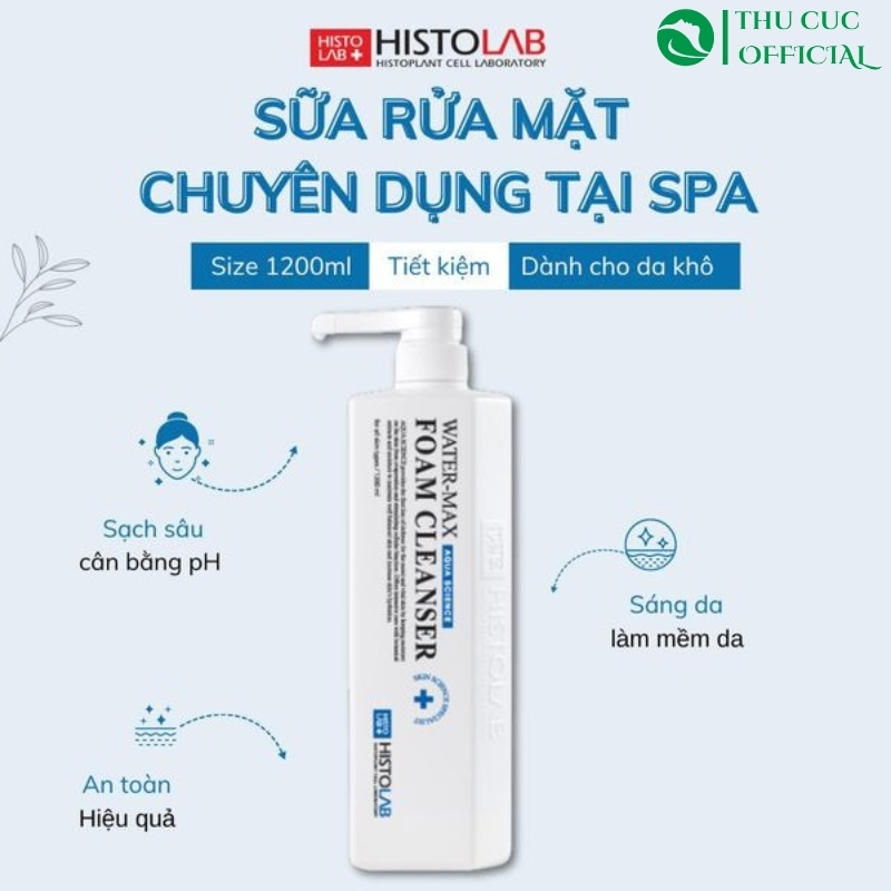 Sữa rửa mặt Histolab Water maxx Foam Cleanser 1200ml