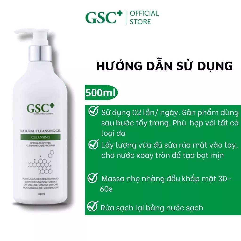 Sữa rửa mặt dạng gel GSC+