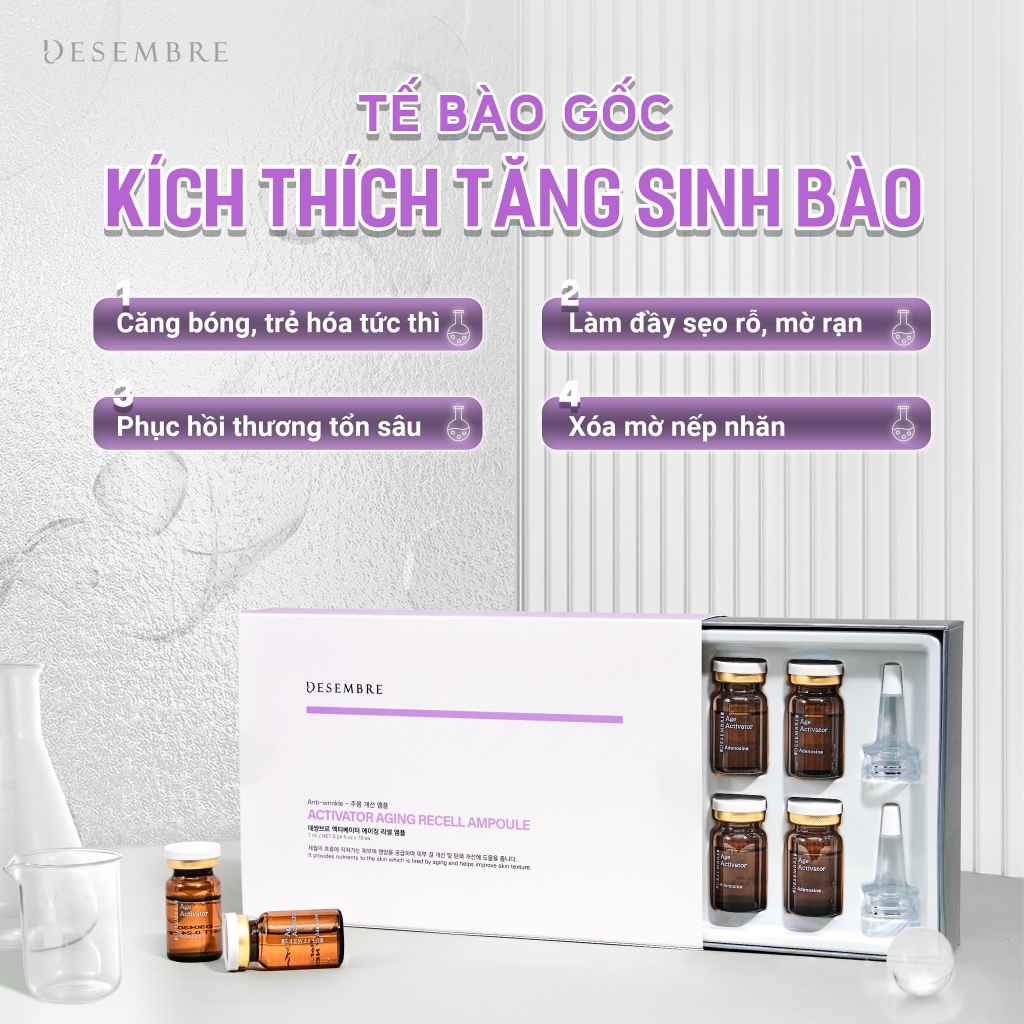 Tế Bào Gốc Căng Bóng và Trẻ Hóa A+ Desembre Activator De-Aging Micro Ampoule