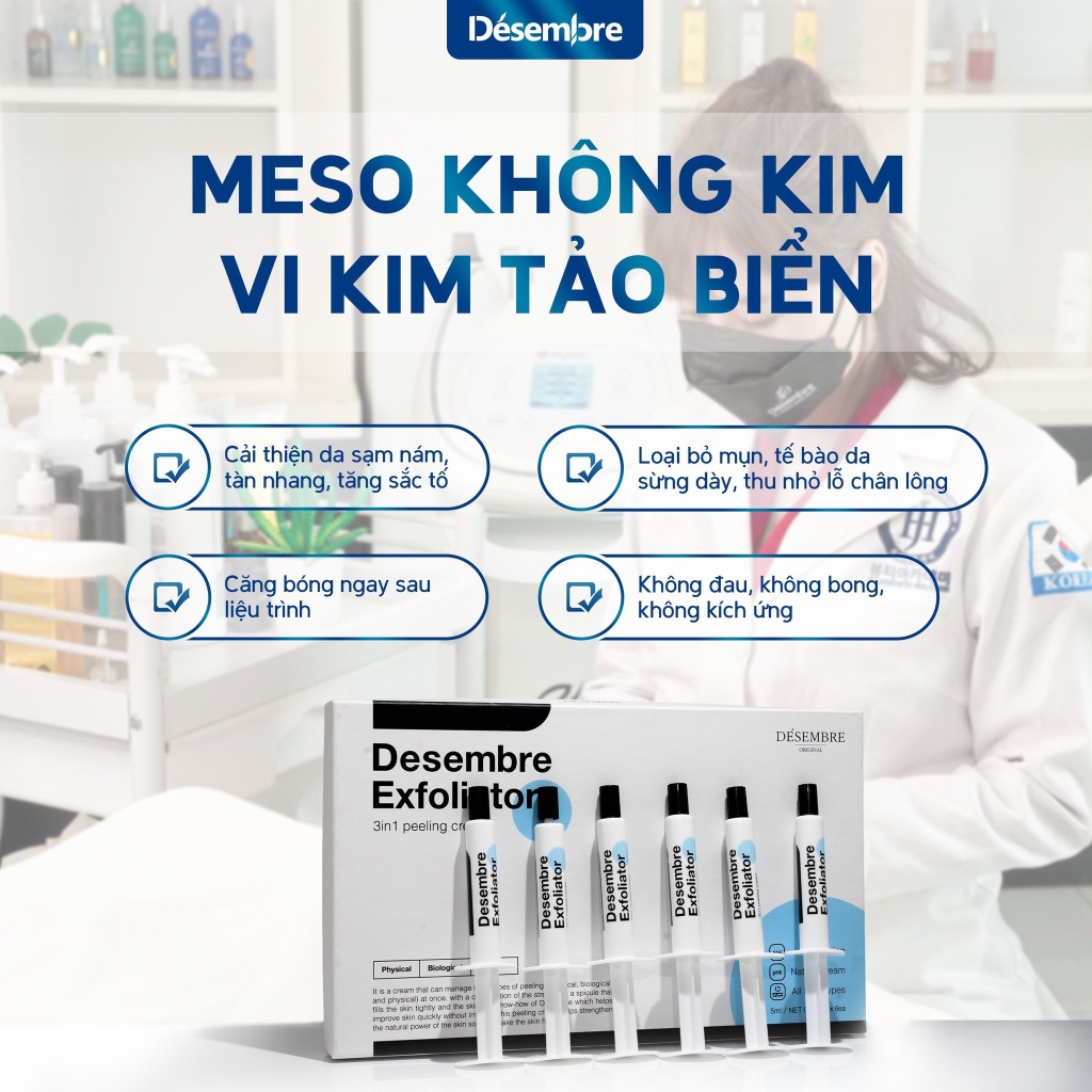 Bộ vi kim tảo biển dạng Kem Desembre Exfoliator 3in1 Peeling Cream