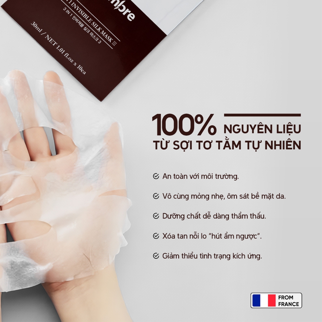Mặt nạ tơ tằm Desembre 3in1 Invisible Silk Mask III (10 miếng)
