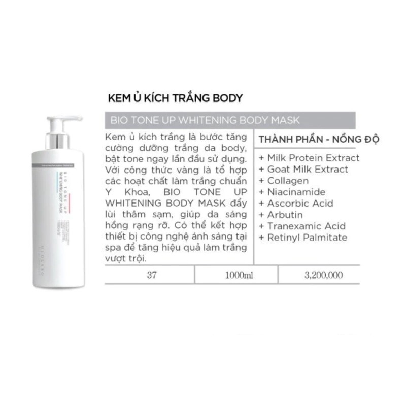 Kem ủ trắng toàn thân Usolab Bio Tone Up Whitening Body Mask 