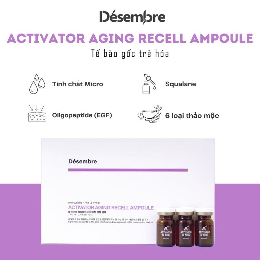 Tế Bào Gốc Căng Bóng và Trẻ Hóa A+ Desembre Activator De-Aging Micro Ampoule