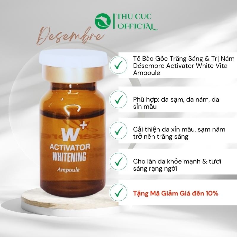 [Tặng mặt nạ] Tế bào gốc cho da thâm nám W+ Desembre
