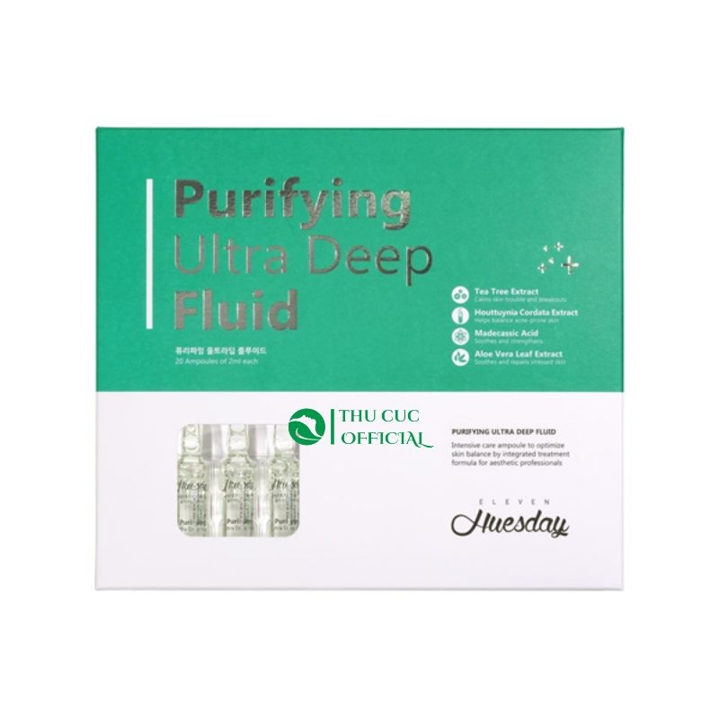 Tinh chất giảm mụn Huesday Eleven Purifying Ultra Deep Fluid 20 ống 2ml