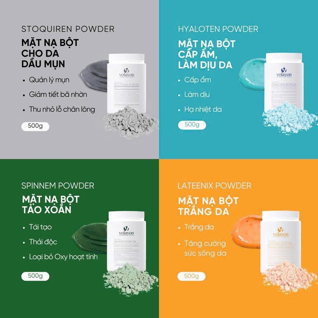 Mặt nạ Volayon - Top 4 loại mặt nạ tảo xoắn Volayon 500g Spa ưa chuộng