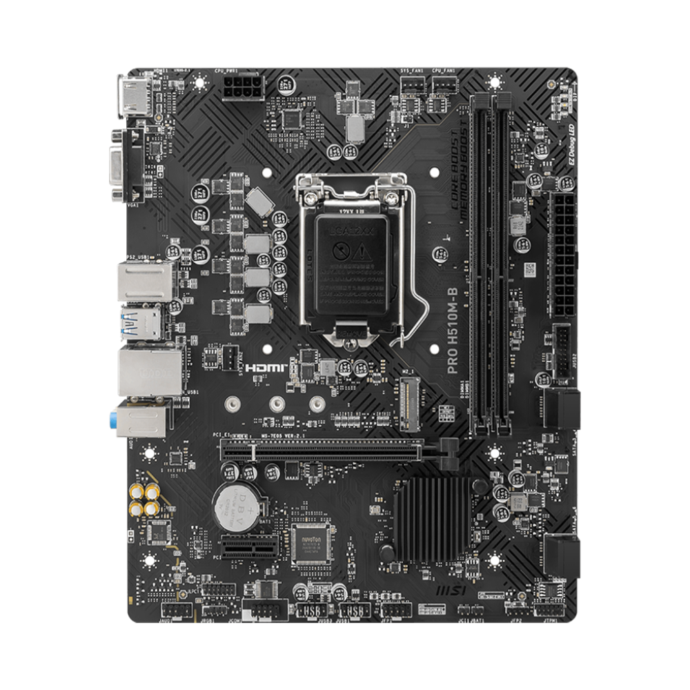 Mainboard MSI Pro H510M-B, Intel H470 Chipset, SK1200, 2xDDR4, PCIe NVMe Gen 3x4 M.2 2280, 1 x HDMI, 1 X VGA