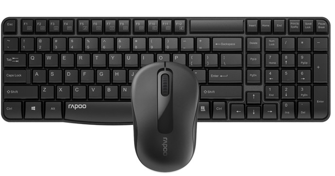 Bộ phím chuột không dây Rapoo X1800S Màu đen