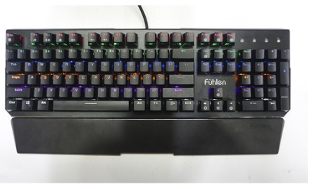 Bàn phím cơ quang Fuhlen Destroyer (D) - LED 7 màu, 104 Phím, có kê tay, vỏ kim loại