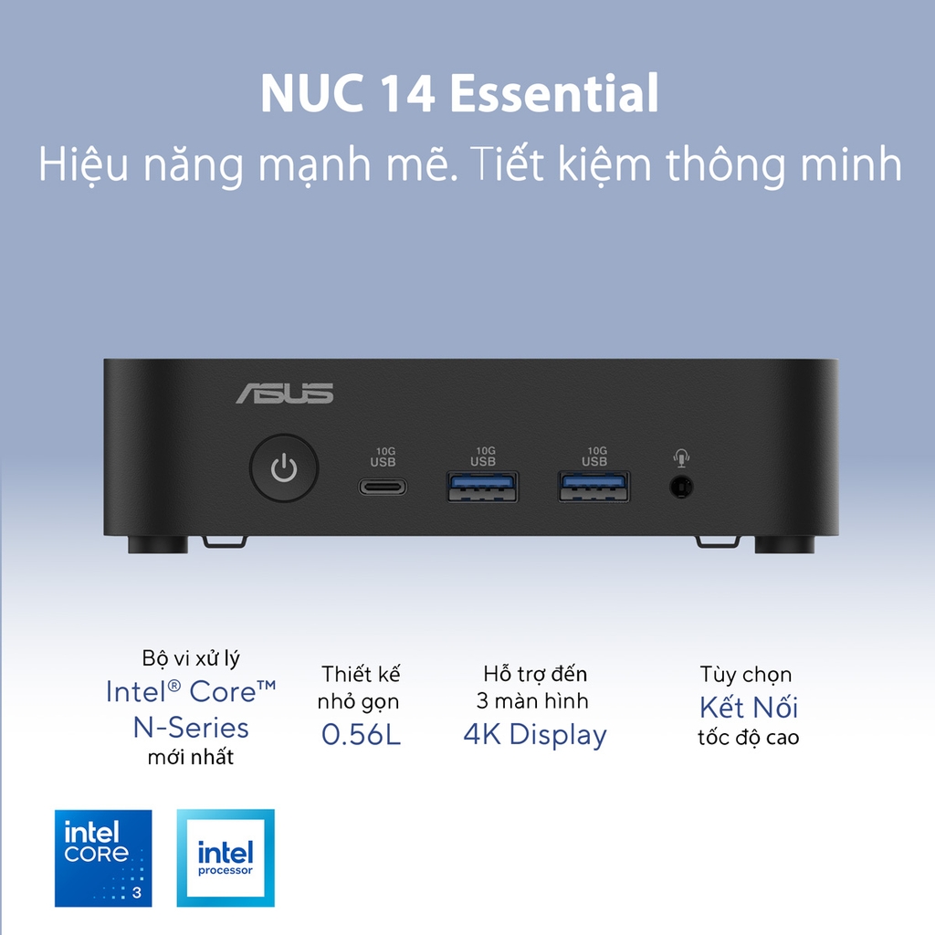 Bộ Mini PC Asus NUC 14 Essential – Nhỏ gọn, tiết kiệm điện, hiệu năng vượt mong đợi!