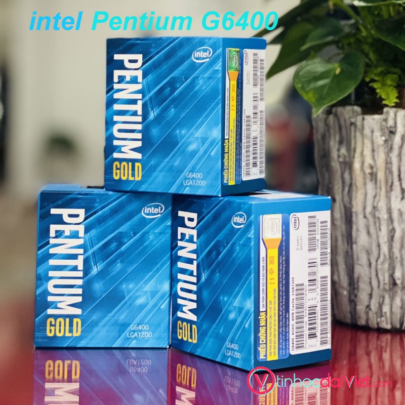 Bộ xử lý Intel® Pentium® Gold G6400 - 2x4.0Ghz, 4MB, 14nm, HD610 350Mhz, 58W, LGA1200, Comet Lake