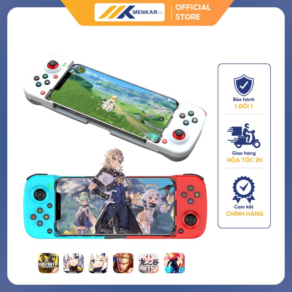 Tay cầm chơi game Vinetteam BSP-D3/D5/D6/D8/D9 dùng cho Switch/Android/PC LED phím đầy đủ chức năng