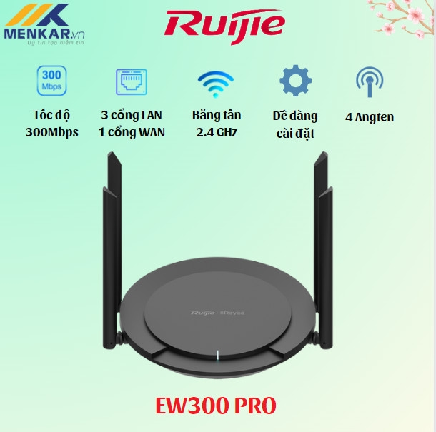 Bộ phát WiFi Ruijie RG-EW300 PRO Chuẩn N tốc độ 300Mbps