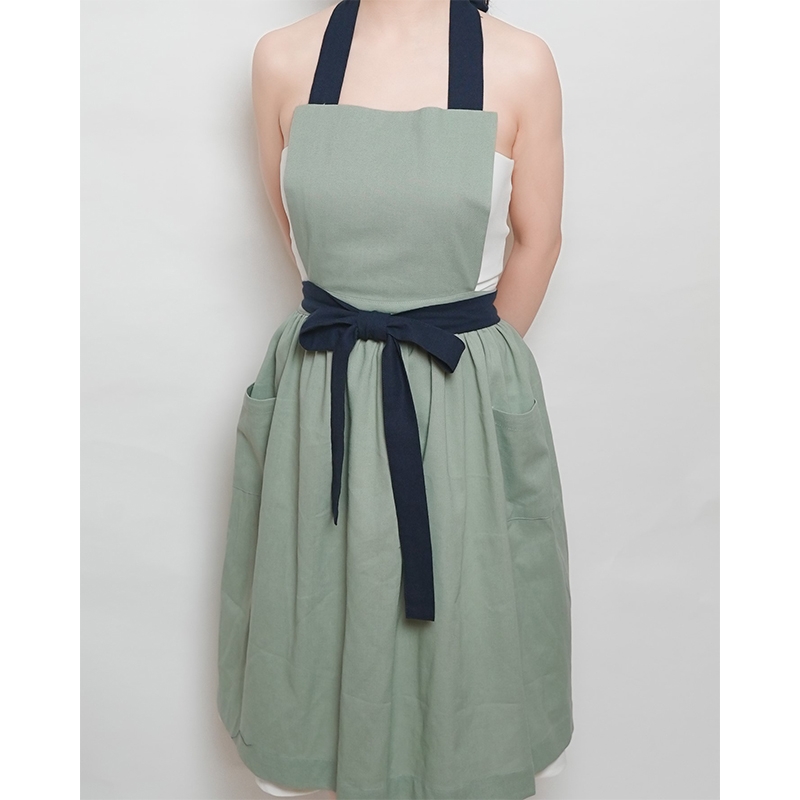 Tạp Dề Thiết Kế Tối Giản, Sang Trọng – Tạp Dề Thời Trang Cao Cấp –  Màu Rêu Nhạt, Rêu Đậm, Tiêu, Tím Than - Set RÊU