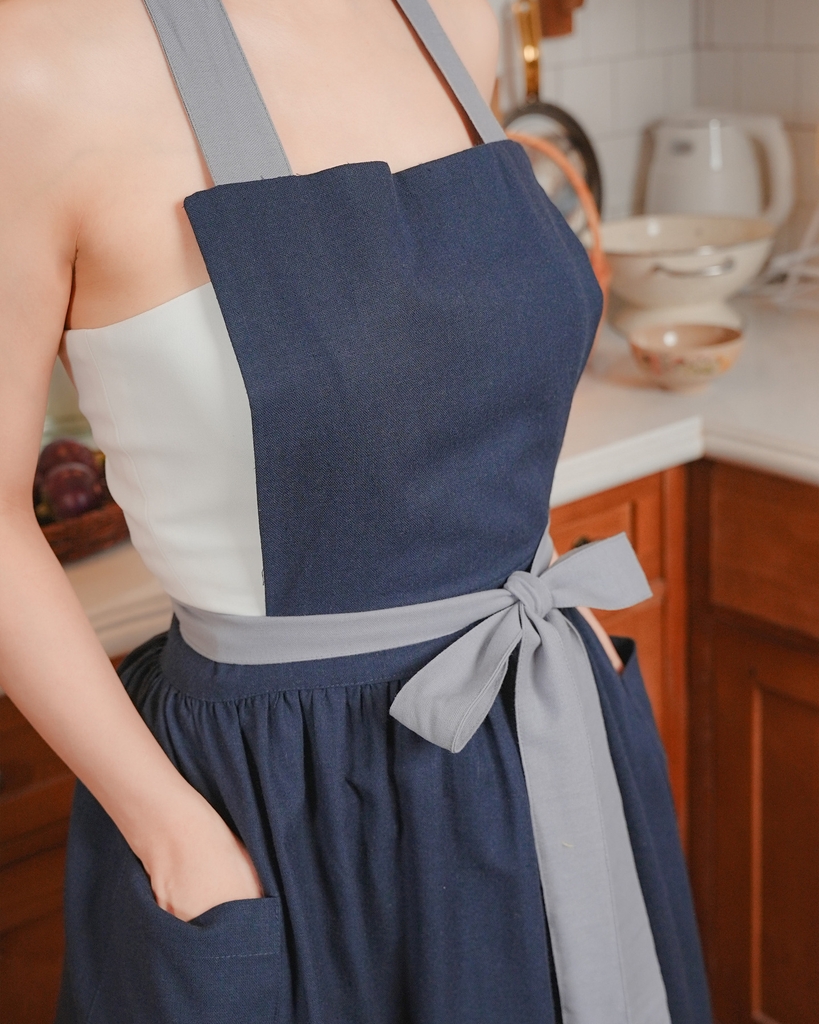 Tạp Dề Thiết Kế Tối Giản, Sang Trọng – Tạp Dề Thời Trang Cao Cấp –  Màu Rêu Nhạt, Rêu Đậm, Tiêu, Tím Than - Set RÊU