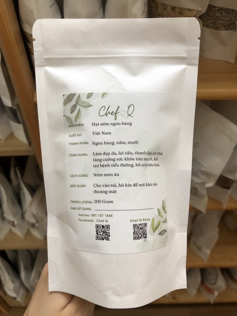 Hạt nêm dưỡng sinh ngưu báng từ nguyên liệu thiên nhiên