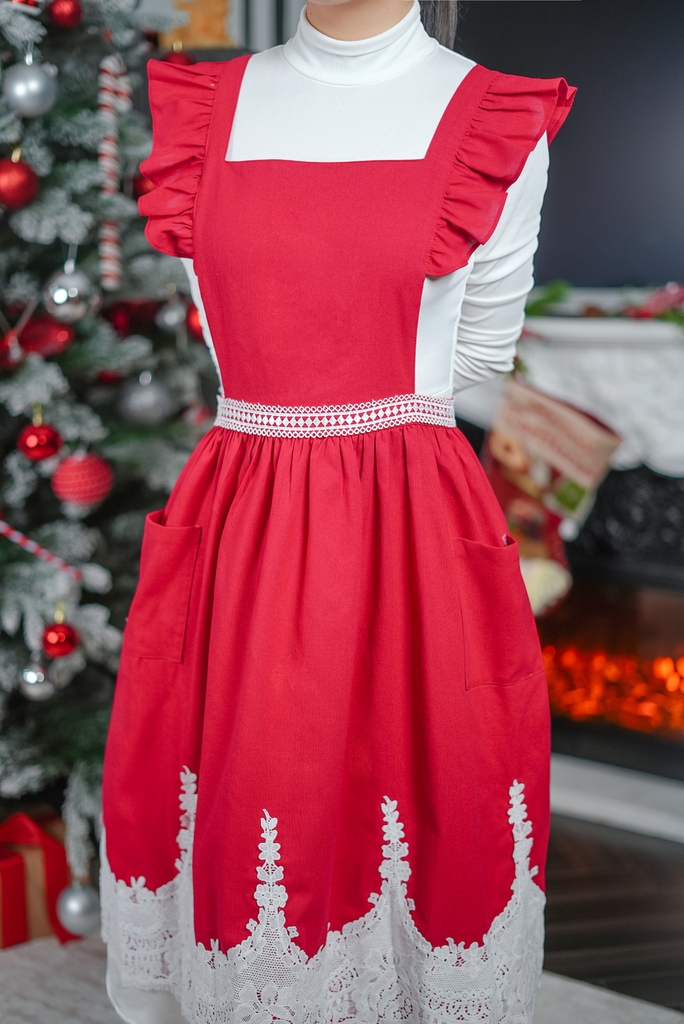 Tạp Dề Giáng Sinh Christmas – Vintage – Noel Sang Trọng – Mẹ & Bé – Nấu Ăn & Quà Tặng