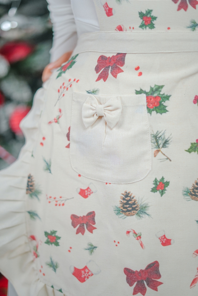Tạp Dề Giáng Sinh Christmas – Linen – Noel Sang Trọng – Mẹ & Bé – Nấu Ăn & Quà Tặng