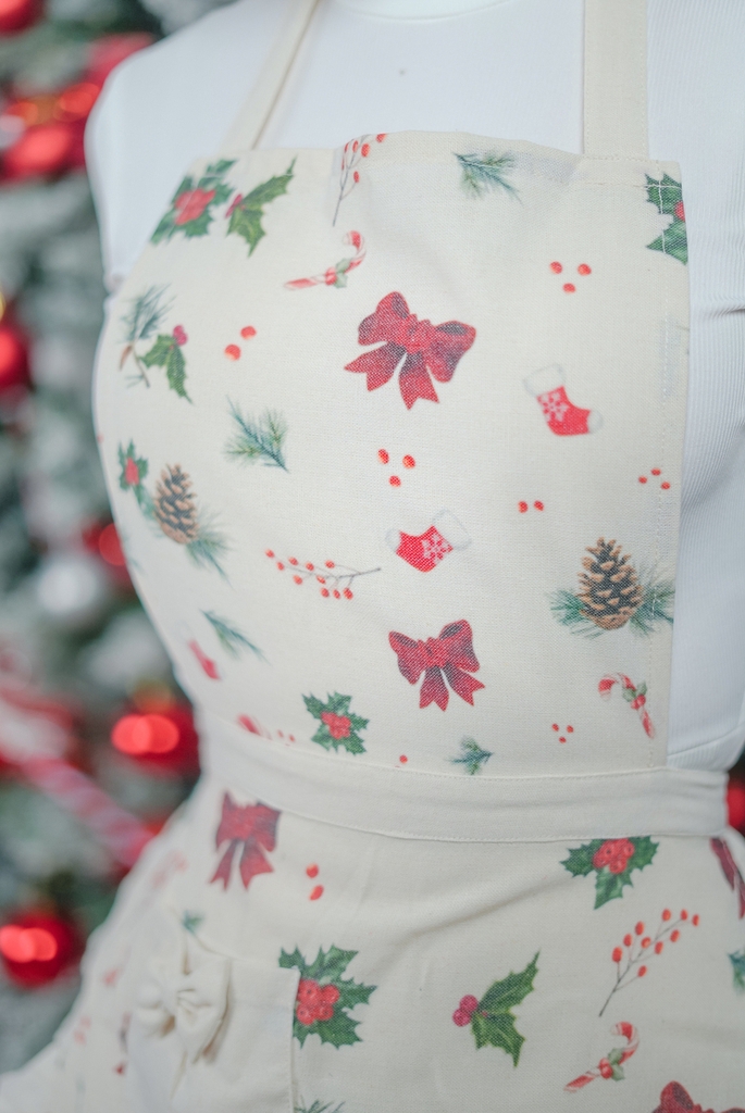 Tạp Dề Giáng Sinh Christmas – Linen – Noel Sang Trọng – Mẹ & Bé – Nấu Ăn & Quà Tặng
