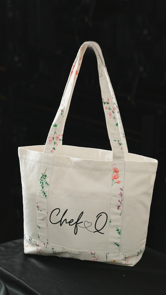 Túi Tote Vải Canvas Màu Be -  Quai Hoa – Thời Trang, Rộng Rãi Đi Học, Đi Chơi, Đựng Laptop