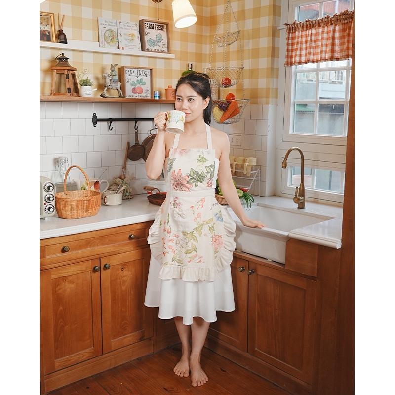 Tạp Dề Hoa –  Tạp Dề Thời Trang Cao Cấp – Dành Cho Mẹ Và Bé - Họa Tiết Chuồn Chuồn/ Hoa Ly/ Vườn Hoa - Set UYỂN