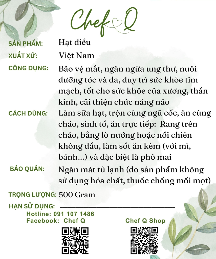 Hạt điều tươi làm sữa hạt, canh tác sạch, chất lượng cao