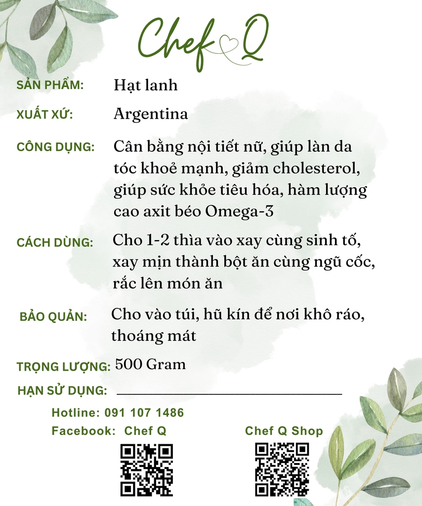 Hạt lanh Argentina nhập khẩu chính hãng