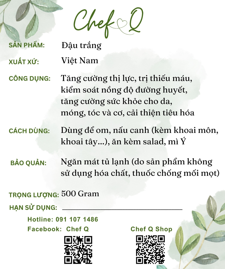 Đậu trắng canh tác sạch