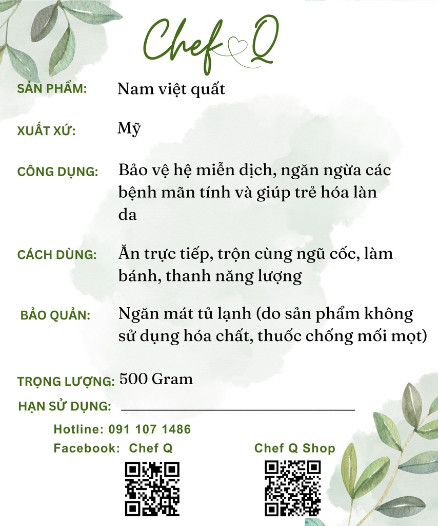 Nam việt quất Mỹ nhập khẩu
