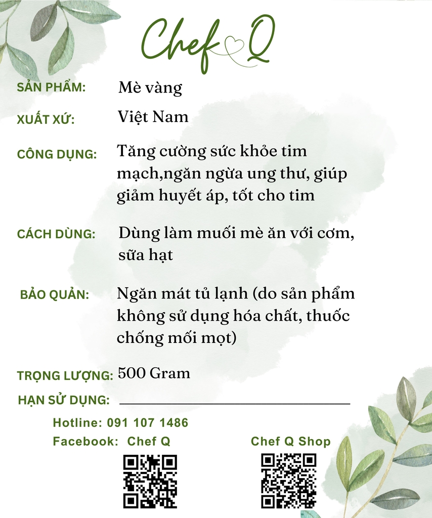 Vừng vàng ( mè vàng) canh tác sạch, chất lượng cao