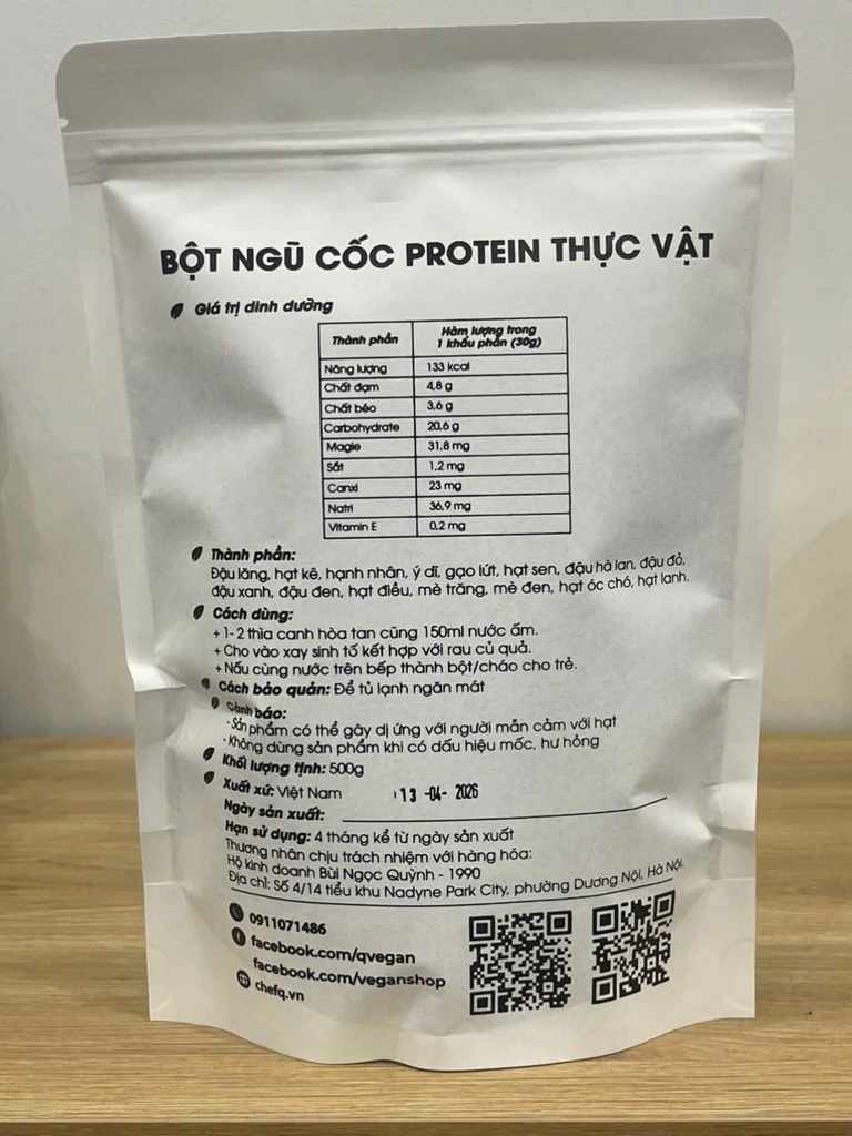 Bột Ngũ Cốc Protein Thực Vật - 500gr