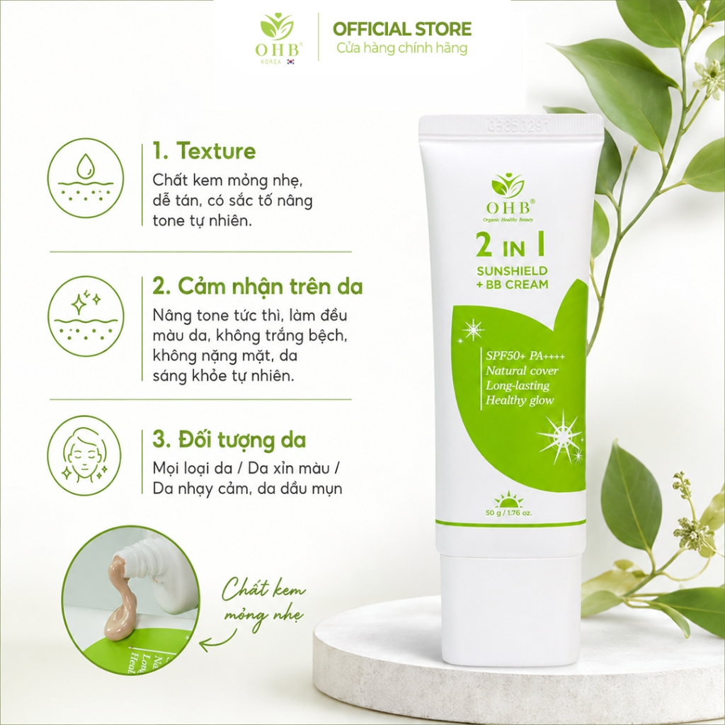 BB CREAM & KEM CHỐNG NẮNG 2in1