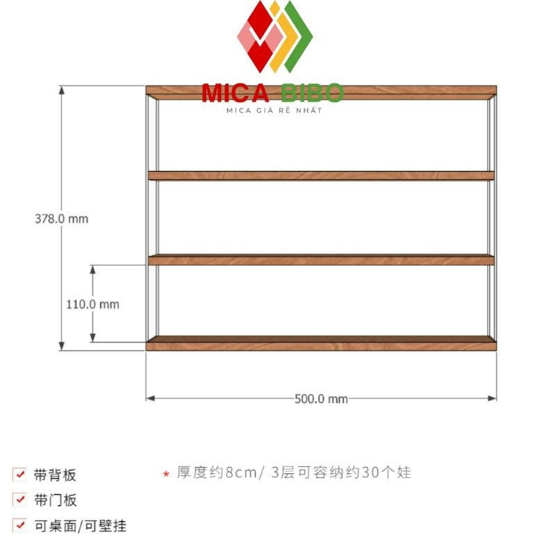 Hộp đựng đồ trong suốt gắn tường, để bàn, Hộp đựng đồ trong suốt Popmart, Giá trưng bày popmart, Molly