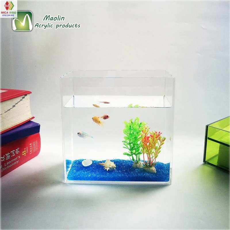 Hồ show cá, keo show Guppy Betta, Bể mini acrylic, Dày 3mm, nhiều kích thước