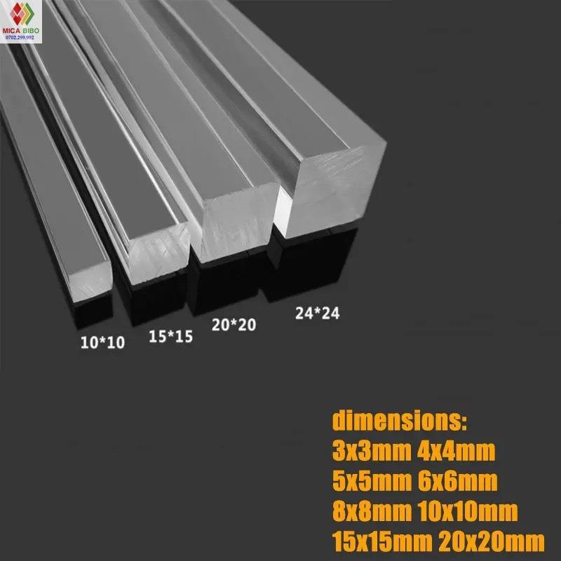 Thanh mica, trụ mica Vuông, Dày 30mm, nhiều kích thước