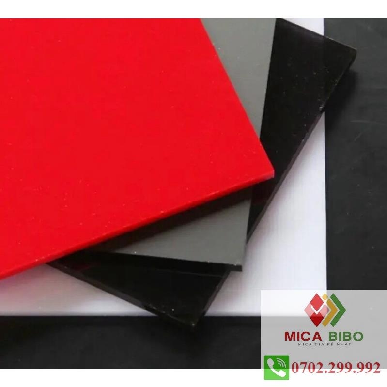 Tấm mica màu đỏ, dày 2mm, nhiều kích thước .Mica
