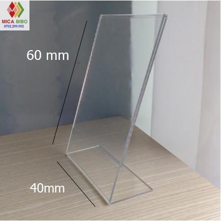 Kệ menu mica chữ L mini, để bảng giá, thông tin sản phẩm nhiều kích thước