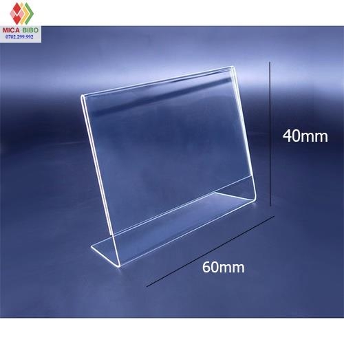 Kệ menu mica chữ L mini, để bảng giá, thông tin sản phẩm nhiều kích thước