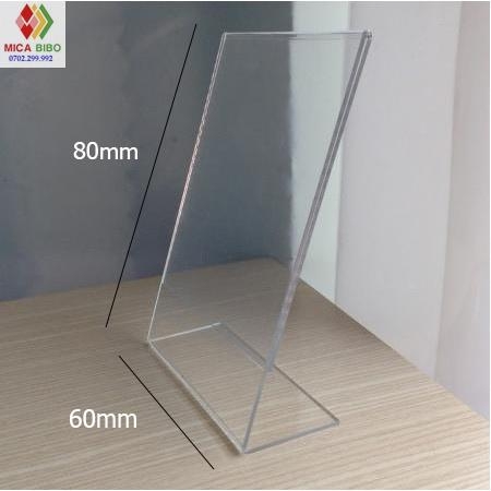 Kệ menu mica chữ L mini, để bảng giá, thông tin sản phẩm nhiều kích thước