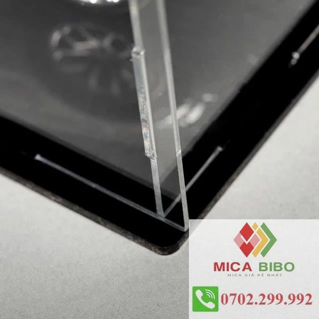 55 Size, dày 3mm, Hộp Mica trưng bày sản phẩm mô hình, đồ sưu tầm, chống bụi, dạng lắp ráp